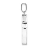 14k White Gold Polished Hollow Cross Pendant - K4-986681A6-7959