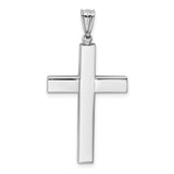 14k White Gold Polished Hollow Cross Pendant - K4-EBEDD03C-3847