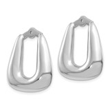 14k White Gold Polished Hoop Earring Jackets - H7-11B85A19-2769