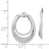 14k White Gold Polished Hoop Earring Jackets - H7-B181ECF6-1129