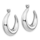 14k White Gold Polished Hoop Earring Jackets - H7-FC2845DB-8075