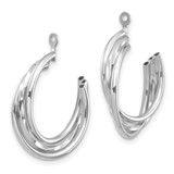 14K White Gold Polished Hoop Earring Jackets - T7-2226EC22-3053