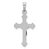 14k White Gold Polished INRI Crucifix Pendant - XR-6ACE399C-8394