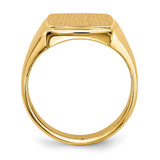 14k 13.0x14.5mm Closed Back Mens Signet Ring