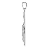 14k White Gold Polished INRI Crucifix Pendant - XR-DD7593AD-1248