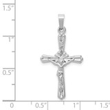 14k White Gold Polished INRI Crucifix Pendant - XR-DD7593AD-1248