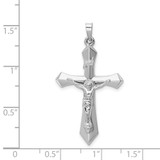 14k White Gold Polished INRI Passion Crucifix Pendant