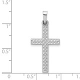 14k White Gold Polished Lattice Cross Pendant