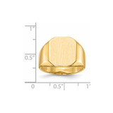 14k 13.0x15.5mm Open Back Mens Signet Ring