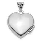 14K white Gold Polished LOVE OF MY LIFE with Infinity 15mm Heart Locket