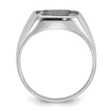 14k White Gold Polished Mens Diamond And Onyx Ring Mounting