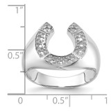 14k White Gold Polished Mens Diamond Horseshoe Ring Mounting
