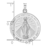 14k White Gold Polished Miraculous Solid Medal Pendant