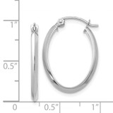 14k White Gold Polished Oval Tube Hoop Earrings - TF-E4611CF2-7447