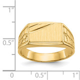 14k 13.0x8.5mm Open Back Mens Signet Ring