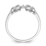 14k White Gold Polished Pearl Heart Ring Mounting