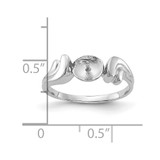 14k White Gold Polished Pearl Ring Mounting - Y2-646326D3-8281