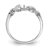 14k White Gold Polished Pearl Twisted Ring Mounting