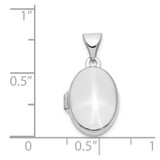 14k White Gold Polished Plain 13mm Oval Locket