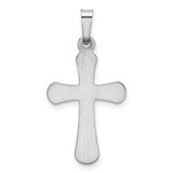 14k White Gold Polished Rounded Cross Pendant - XR-EBE34806-2445