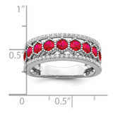 14k White Gold Polished Ruby and Diamond Ring - RM-9E56CE1B-1709