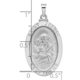 14k White Gold Polished Saint Joseph Oval Solid Medal Pendant
