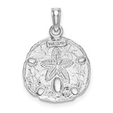 14k White Gold Polished Sand Dollar Pendant - C2-ABBE8A9B-3304