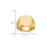14k 13.5x13.5 Open Back Mens Signet Ring