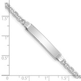 14k White Gold Polished Semi-Solid Chain/Solid Plate Anchor Link 26x5mm Plate 8 inch ID Bracelet