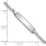 14k White Gold Polished Semi-Solid Chain/Solid Plate Cuban Link 20.5x4.5mm Plate 7 inch ID Bracelet