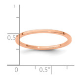 10K Rose Gold 1.2mm Flat Polished Stackable Band Size 6