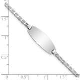 14k White Gold Polished Solid Chain/Solid Plate Anchor Link Oval 18.5x8mm Plate 5.5 inch Baby/Child ID Bracelet
