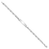14k White Gold Polished Solid Chain/Solid Plate Anchor Link Soft Diamond Shape 25.5x7.5mm Plate 7 inch ID Bracelet - LI-26DF0424-5625