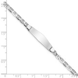 14k White Gold Polished Solid Chain/Solid Plate Anchor Link Soft Diamond Shape 25.5x7.5mm Plate 8 inch ID Bracelet - LI-468A2442-3132
