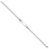 14k White Gold Polished Solid Chain/Solid Plate Anchor Link Soft Diamond Shape 25.5x7.5mm Plate 8 inch ID Bracelet - LI-9B2B9101-4112