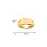 14k 13.5x7.0mm Closed Back Signet Ring