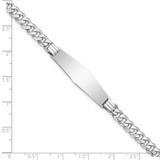 14k White Gold Polished Solid Chain/Solid Plate Flat Curb Link Soft Diamond Shape 33x10mm Plate 7 inch ID Bracelet - LI-71C3C51D-4930