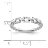 14k White Gold Polished Squares Diamond Ring