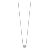 14k White Gold Polished Textured 6mm Bead 18 inch Necklace