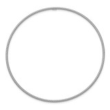 14k White Gold Polished Textured Twist 1.50mm Slip-on Round Bangle Bracelet
