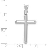 14k White Gold Polished Tube Cross Pendant - K6-C2D7E40A-7981