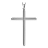 14k White Gold Polished Tube Cross Pendant - K6-DE2CB884-6889