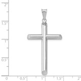 14k White Gold Polished Tube Cross Pendant - K6-EEACA631-1226