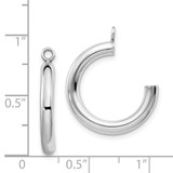 14k White Gold Polished Tube Hoop Earring Jackets - XW-333871E0-1464