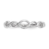14k White Gold Polished Twisted Loops Ring