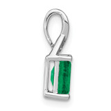 14k White Gold Rectangle Emerald and Diamond Pendant - PM-A2EA8990-5373