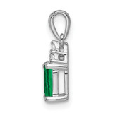 14k White Gold Rectangle Emerald and Diamond Pendant - PM-CDDAB016-5382