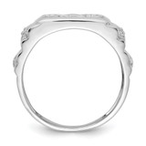 14k White Gold Ridged Sides Mens DAD Ring Mounting
