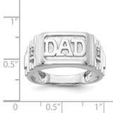 14k White Gold Ridged Sides Mens DAD Ring Mounting