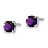 14k White Gold Round Amethyst Earrings - EM-42EE786E-8236